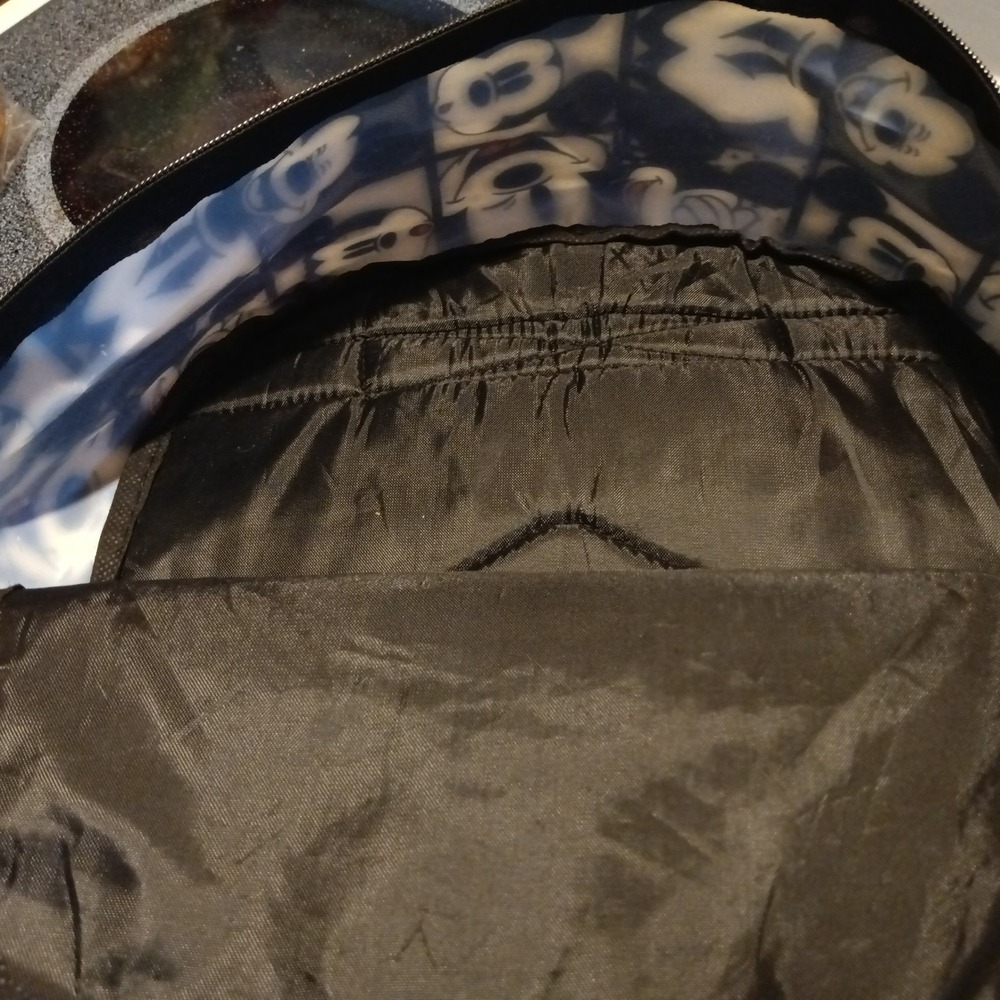 Disney Mickey Mouse Kids Backpack Black White Comic Grid Print 16 Inch Bag - Picture 6 of 15